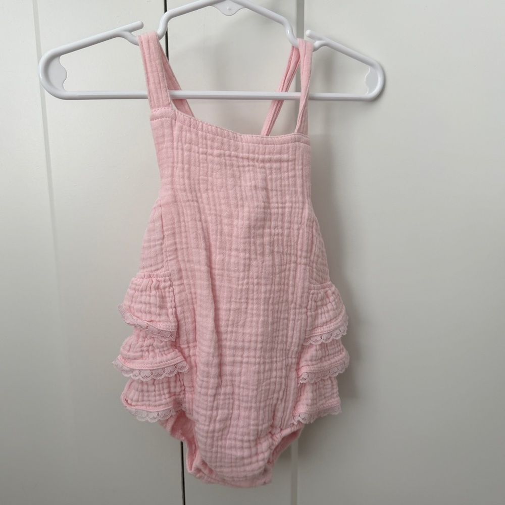 Angel Dear Soft Pink Ruffle Romper